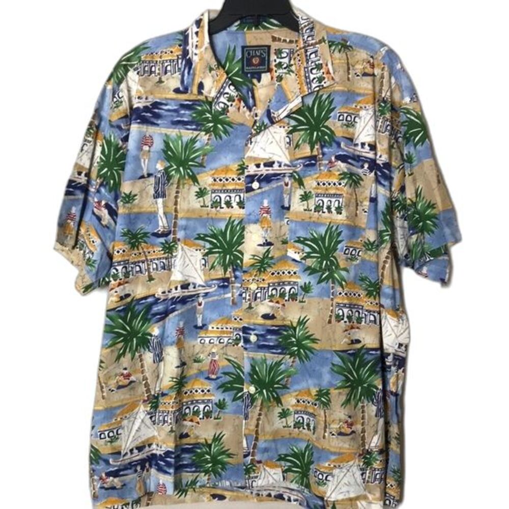 vtg Ralph Lauren chaps tropical button up Shirt Size XL 100% cotton